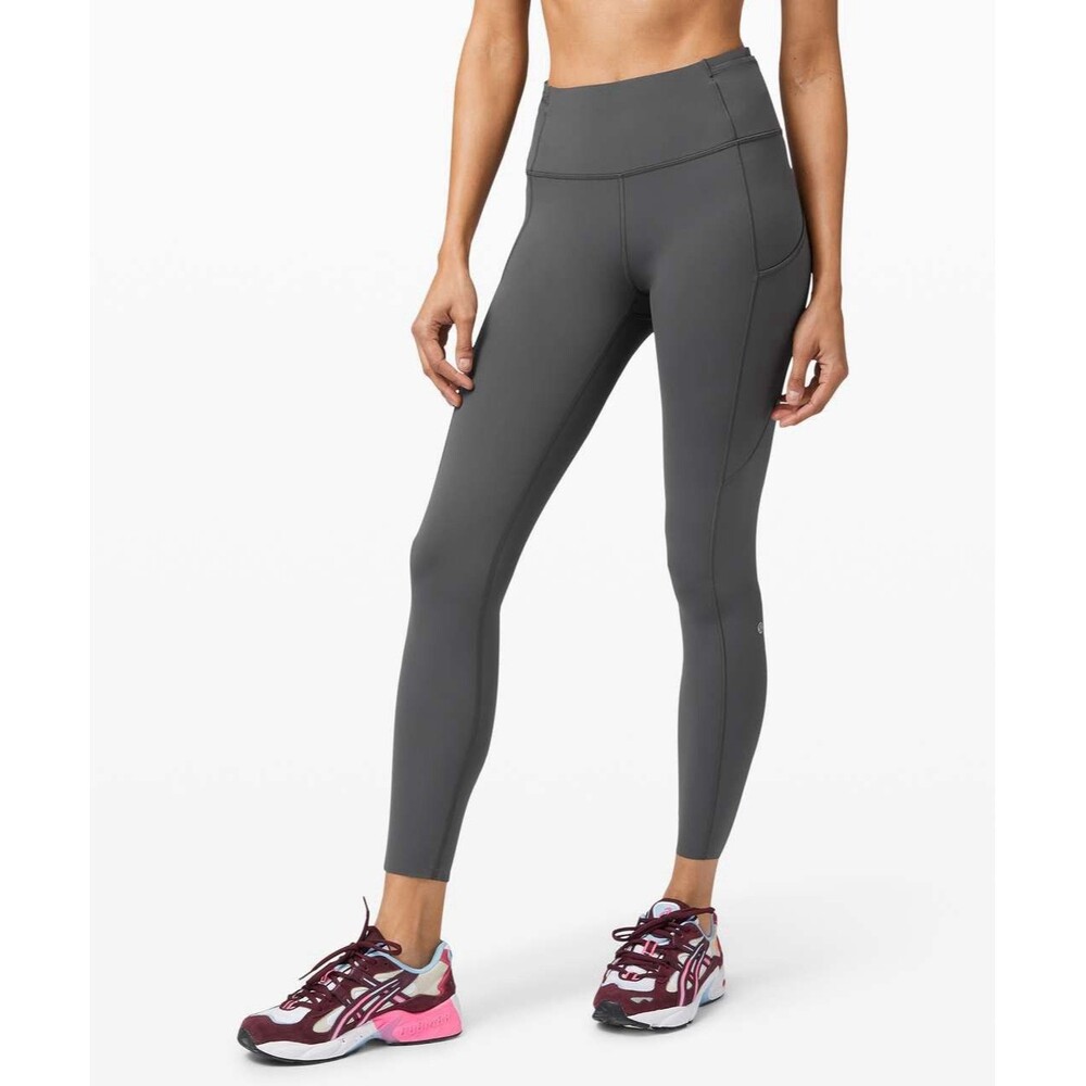 Lululemon Fast & Free 7/8 Tight II Non-Reflective Nulux 25" Graphite Gray Size 6